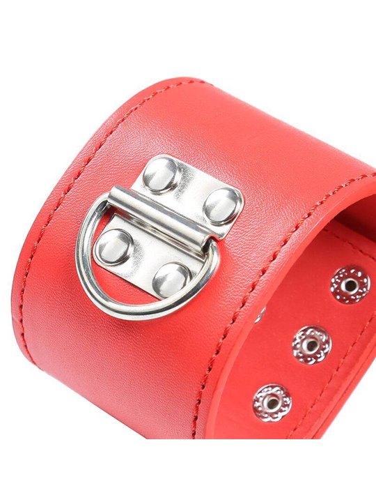 Ohmama Fetish - Red Handcuffs with Snap Closure