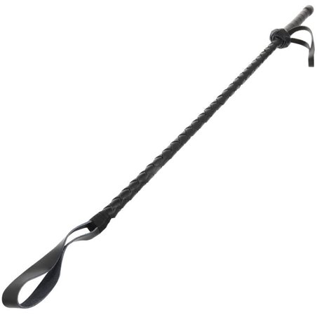 Darkness Bondage Whip - Frusta Nera con Punta in Pelle - 60 Cm