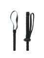 Darkness Bondage Whip - Frusta Nera con Punta in Pelle - 60 Cm