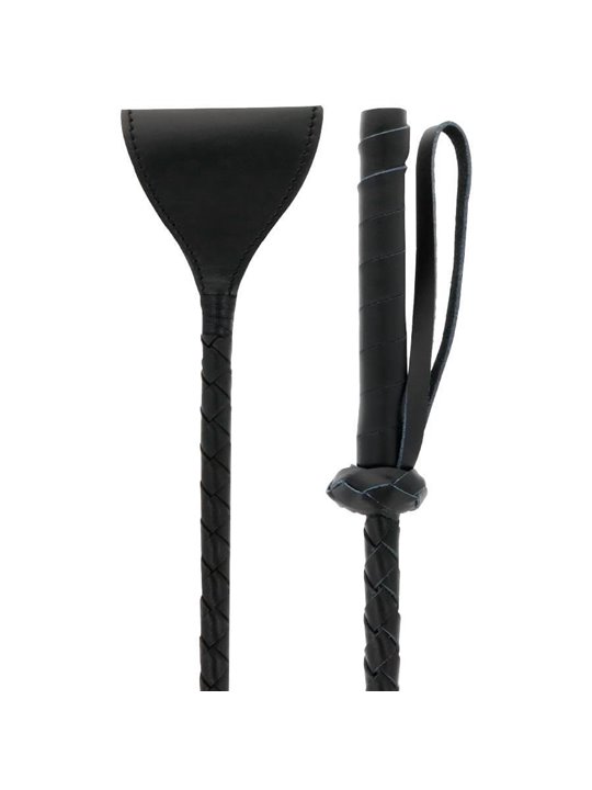 Darkness Bondage Whip - Frusta Nera con Punta in Morbido PVC - 60 Cm