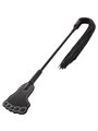 Darkness Bondage - Pagaia a Forma di Piede + Frusta in Pelle Vegana Nera 2 in 1