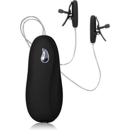 CalExotics Nipple Play - Pinze Vibranti e Riscaldanti per Capezzoli - Nero