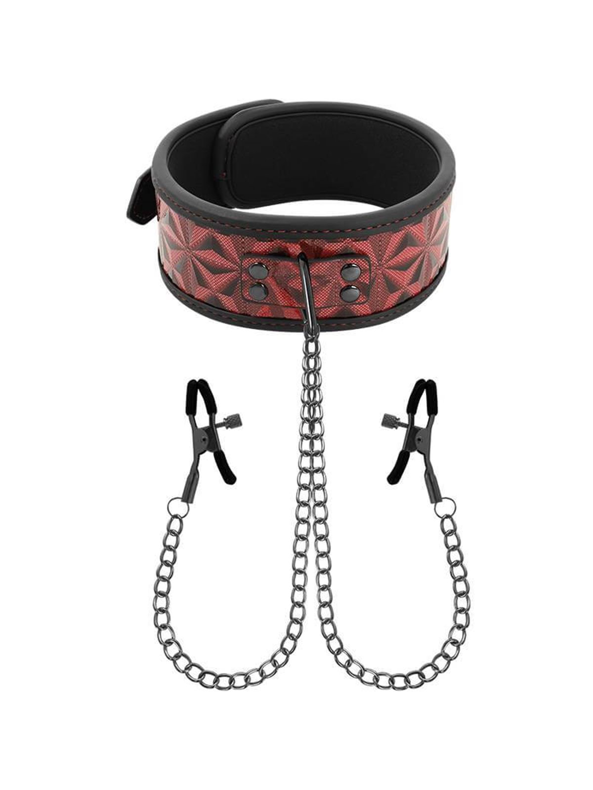 Begme - Red Edition Collar with Nipple Clamps with Neoprene Lining