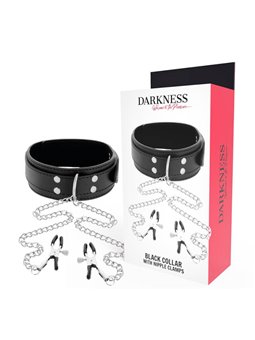 Darkness - Collar with Nipple Clamps Black