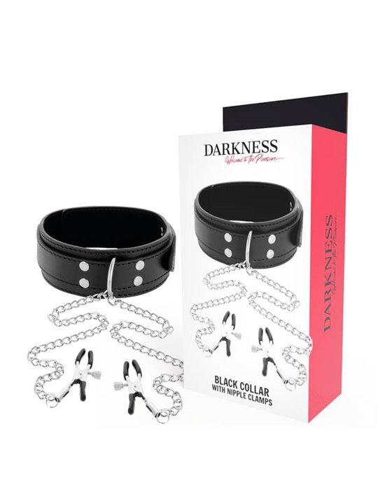 Darkness - Collar with Nipple Clamps Black