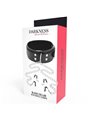 Darkness Black Collar - Collare in Pelle Vegana Nera con Morsetti per Capezzoli