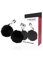 Darkness Fur Ball Nipple Clams - Morsetti per Capezzoli in Metallo con Pompon