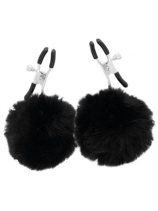 Darkness - Nipple Clamps With Pom Poms 1