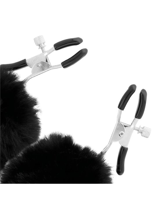 Darkness - Nipple Clamps with Pom Poms 1
