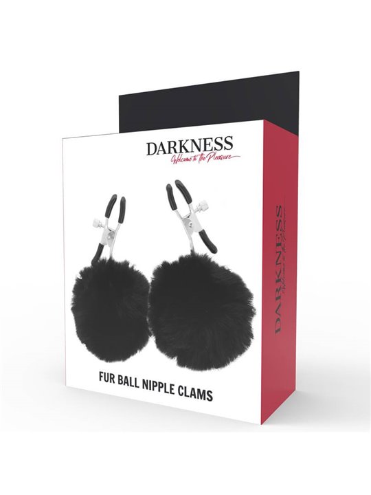 Darkness - Nipple Clamps With Pom Poms 1