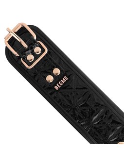Begme Black Edition - Collare in Pelle Vegana con Morsetti per Capezzoli