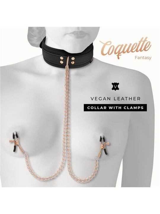 Coquette Chic Desire - Fantasy Nipple Clamp Necklace with Neoprene Lining