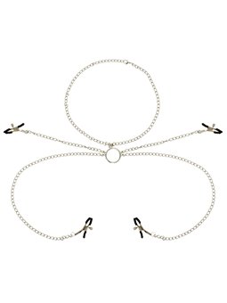 Ohmama Fetish 4 Nipple Clamps with Chain Necklace