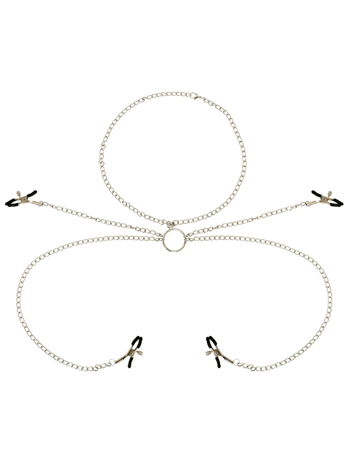 Ohmama Fetish 4 Nipple Clamps With Chain Necklace