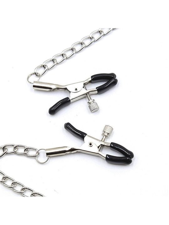 Ohmama Fetish Black Ball Gag with Nipple Clamps