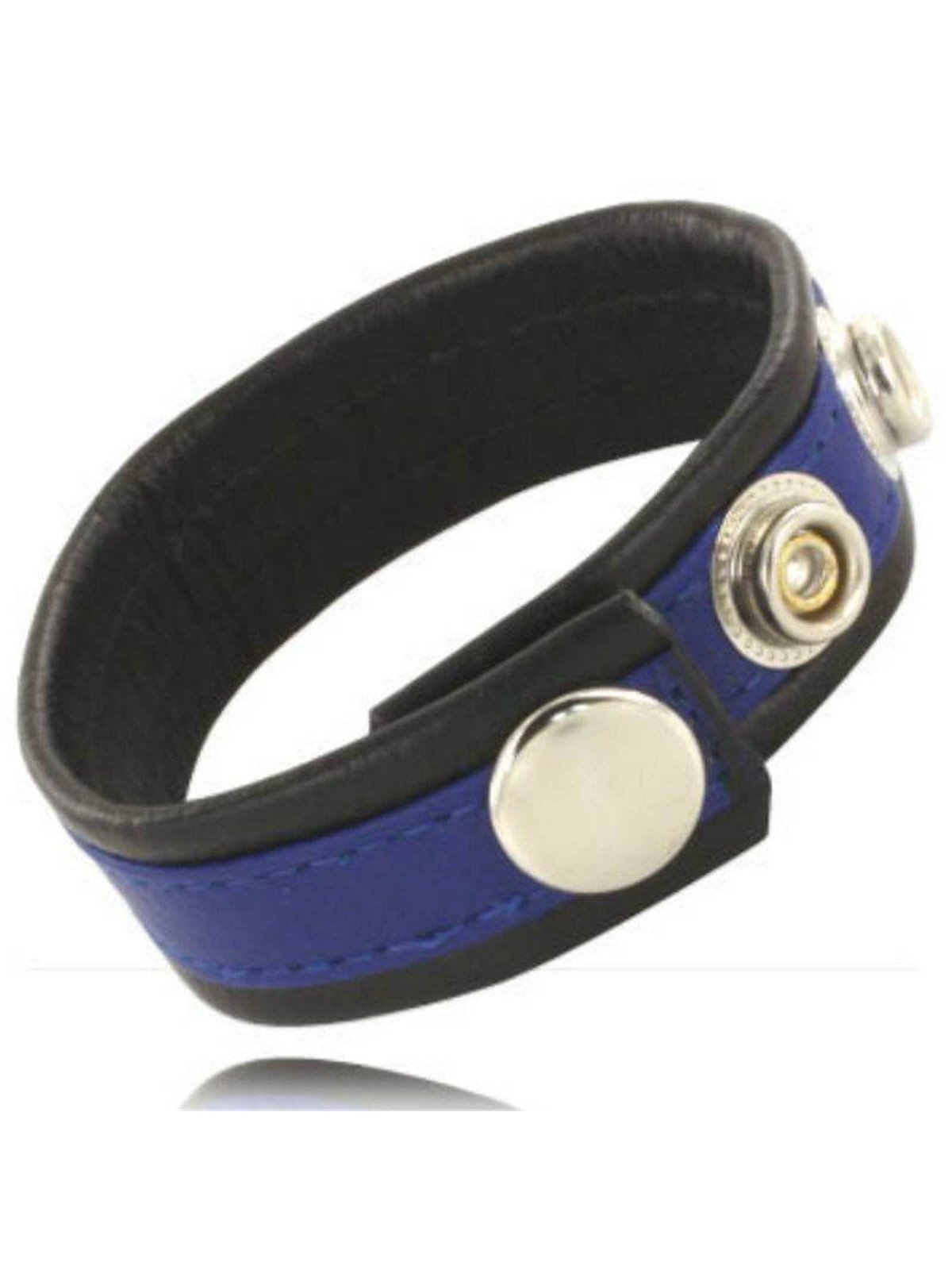 Leather Body - Adjustable Leather Strap for Penis Blue-Black