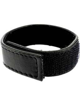 Leather Body - Adjustable Leather Strap with Velcro for Penis Black