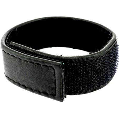 Leather Body - Adjustable Leather Strap with Velcro for Penis Black