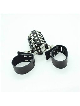 Ohmama Fetish - Penis Cage With Metal Rings And Leather Straps