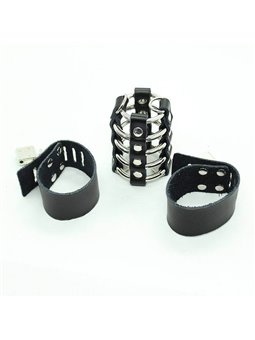 Ohmama Fetish - Penis Cage With Metal Rings And Leather Straps
