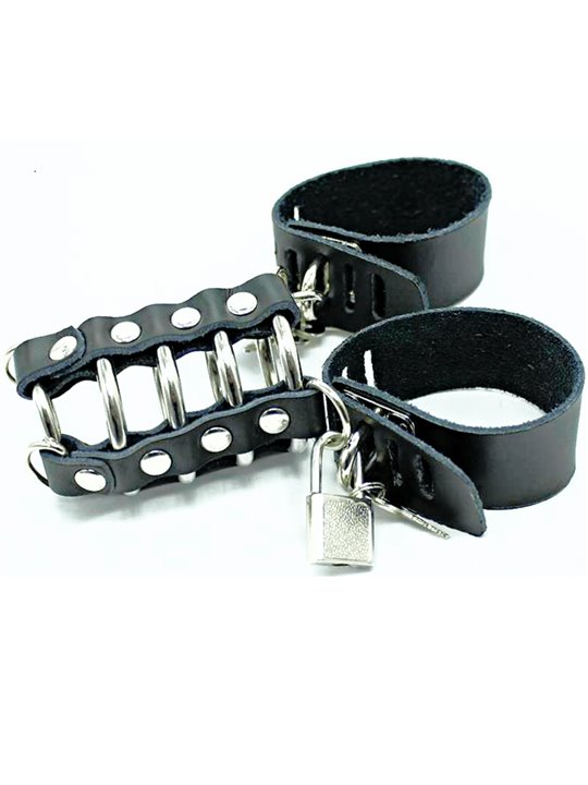 Ohmama Fetish - Penis Cage With Metal Rings And Leather Straps