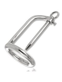 Metal Hard - Gabbia Fallica Anello di Castità in Acciaio con Tappo Uretrale