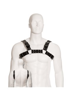 Leather Body - Black Bull Dog Harness