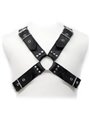 Leather Body Bdsm - Imbracatura in Pelle Nera con Fibbie per Uomo