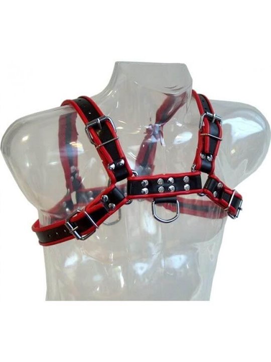 Leather Body - Chain Harness III Black / Red
