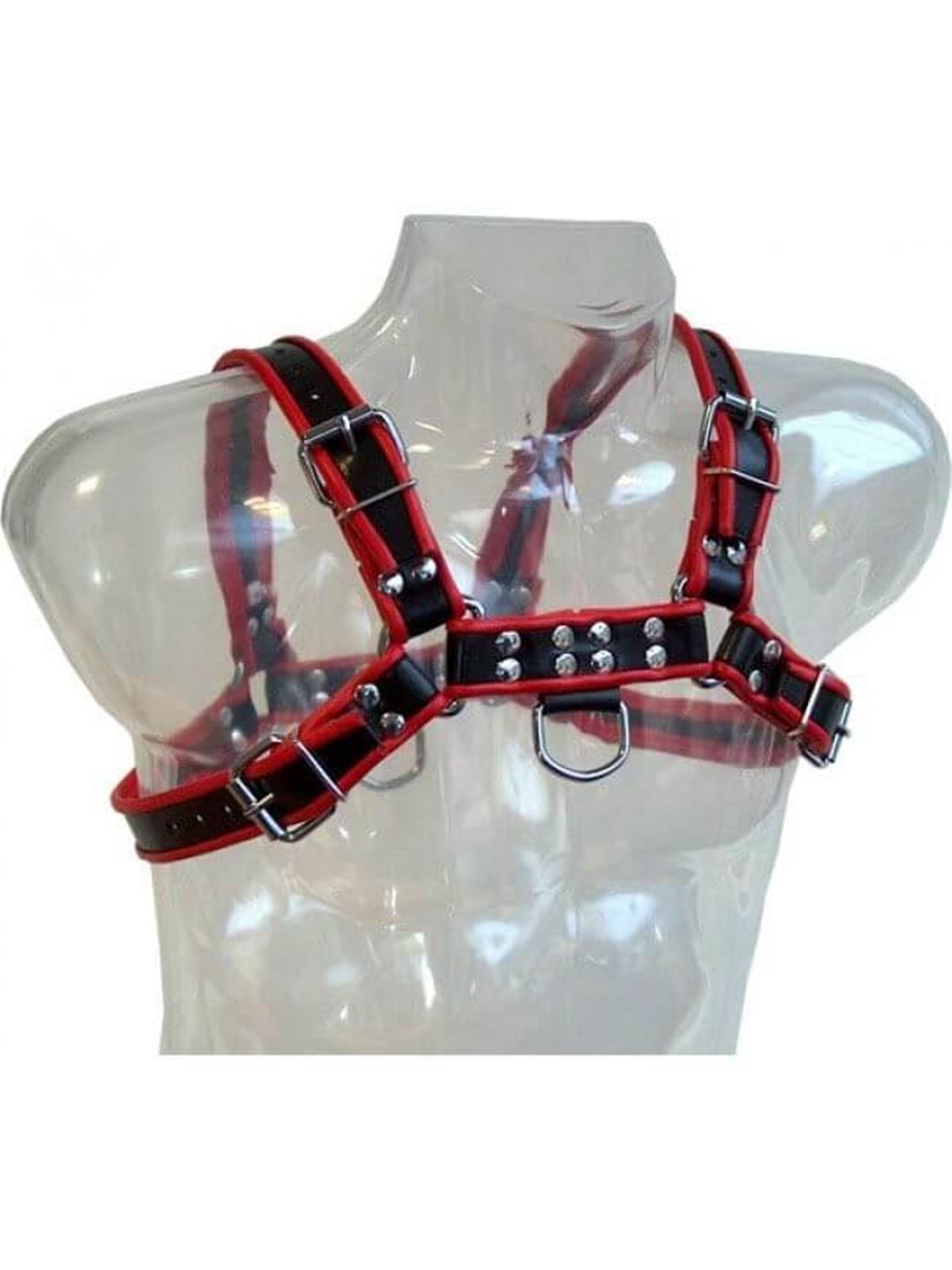 Leather Body - Chain Harness III Black / Red