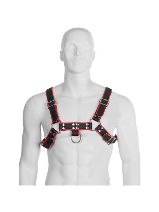 Leather Body - Chain Harness III Black / Red