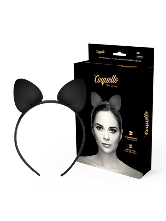 Coquette Chic Desire - Cerchietto con Orecchie di Gatto - Nero