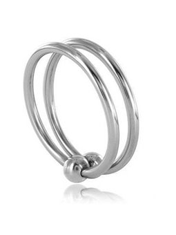 Metal Hard - Anello Fallico Doppio in Acciaio 30 mm