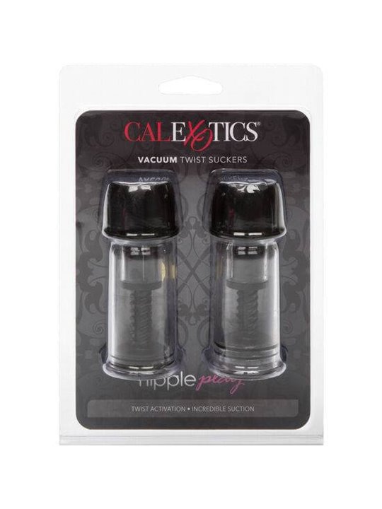 CalExotics Vacuum Twist Suckers - Pompe per Stimolazione Capezzoli - Nero