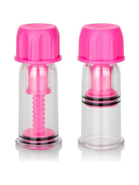 CalExotics Vacuum Twist Suckers - Pompa per Stimolazione Capezzoli - Rosa