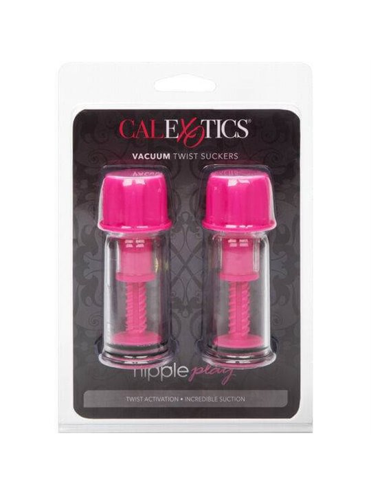 CalExotics Vacuum Twist Suckers - Pompa per Stimolazione Capezzoli - Rosa