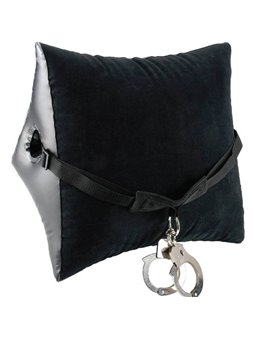 Fetish Fantasy Series - Cuscino Bondage Fetish Nero con Manette in Acciaio