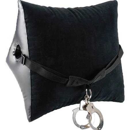 Fetish Fantasy Series - Cuscino Bondage Fetish Nero con Manette in Acciaio
