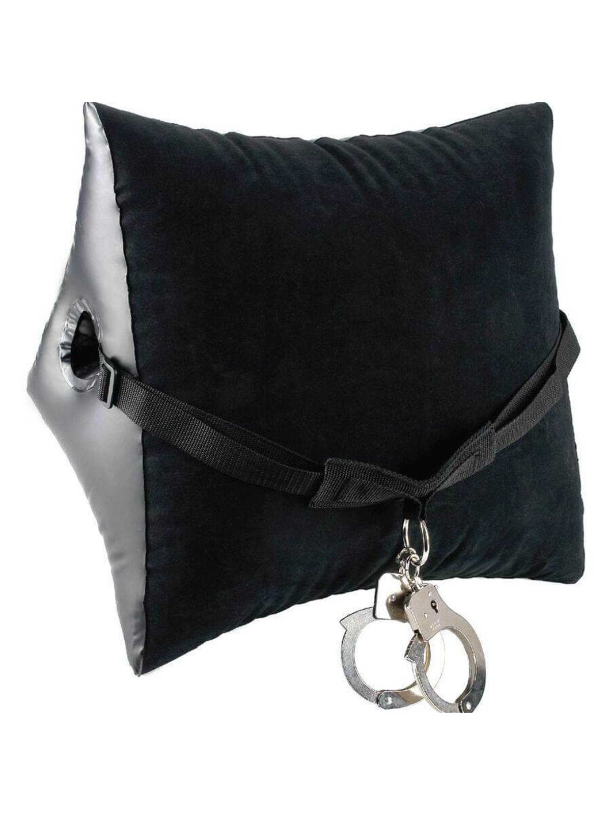 Fetish Fantasy Series - Cuscino Bondage Fetish Nero con Manette in Acciaio