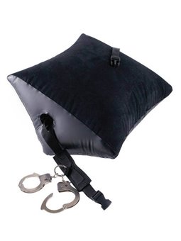 Fetish Fantasy Series - Cuscino Bondage Fetish Nero con Manette in Acciaio