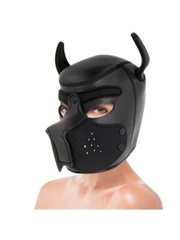 Darkness - Neoprene Dog Mask with Removable Muzzle L