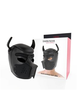 Darkness - Neoprene Dog Mask With Removable Muzzle L