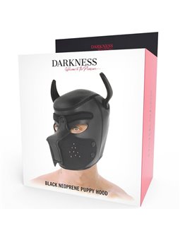 Darkness - Neoprene Dog Mask With Removable Muzzle L