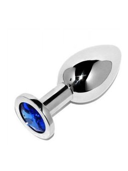 Metal Hard - Anal Plug Diamond Blue Small 5.71CM