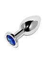 Metal Hard - Anal Plug Diamond Blue Small 5.71CM