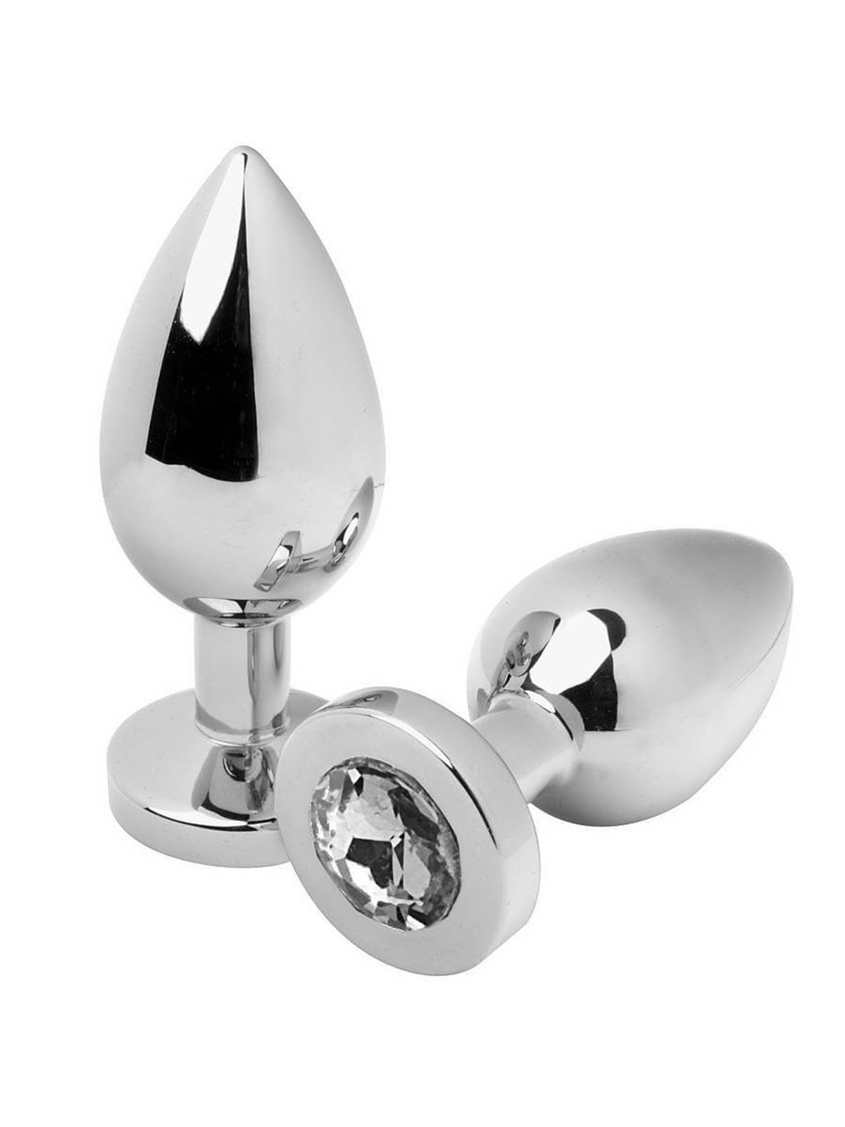 Metalhard Anal Plug Diamond Clear Medium  7.62Cm