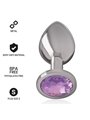 Intense - Metal Aluminum Anal Plug With Violet Glass Size S