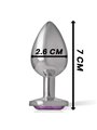 Intense - Metal Aluminum Anal Plug With Violet Glass Size S