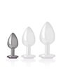 Intense - Metal Aluminum Anal Plug With Violet Glass Size S