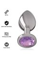 Intense - Aluminum Metal Anal Plug with Violet Crystal Size M